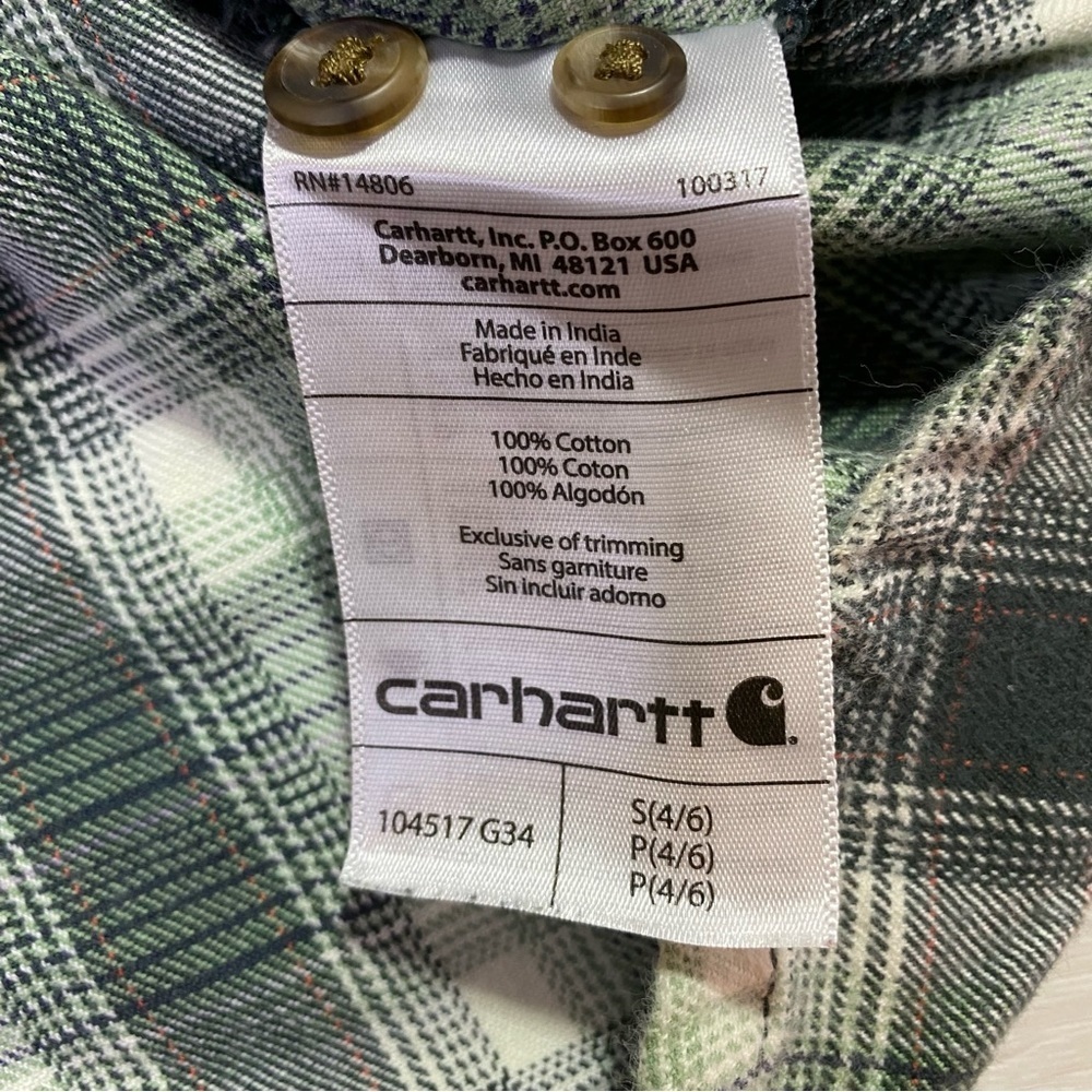 Carhartt Green Plaid Button Down Shirt - Picture 5 of 14
